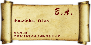 Beszédes Alex névjegykártya