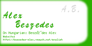 alex beszedes business card